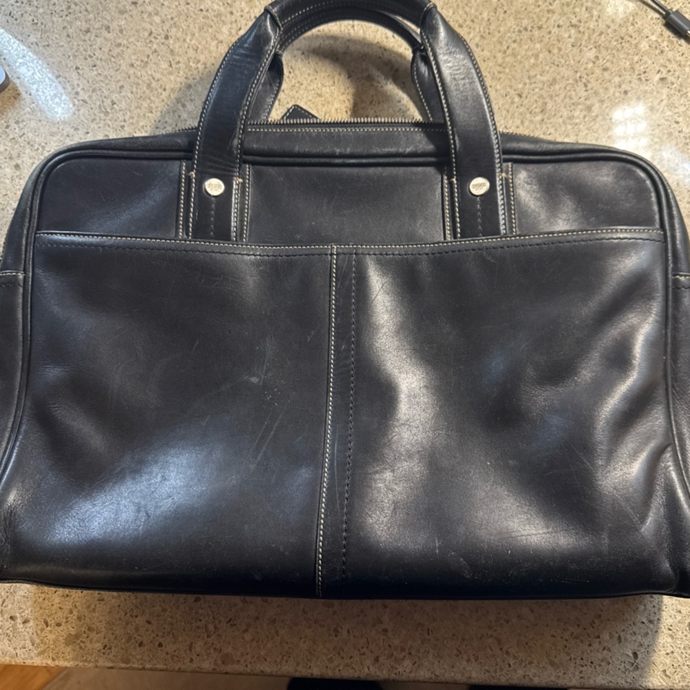 Coach Black Leather Briefcase Professional Design